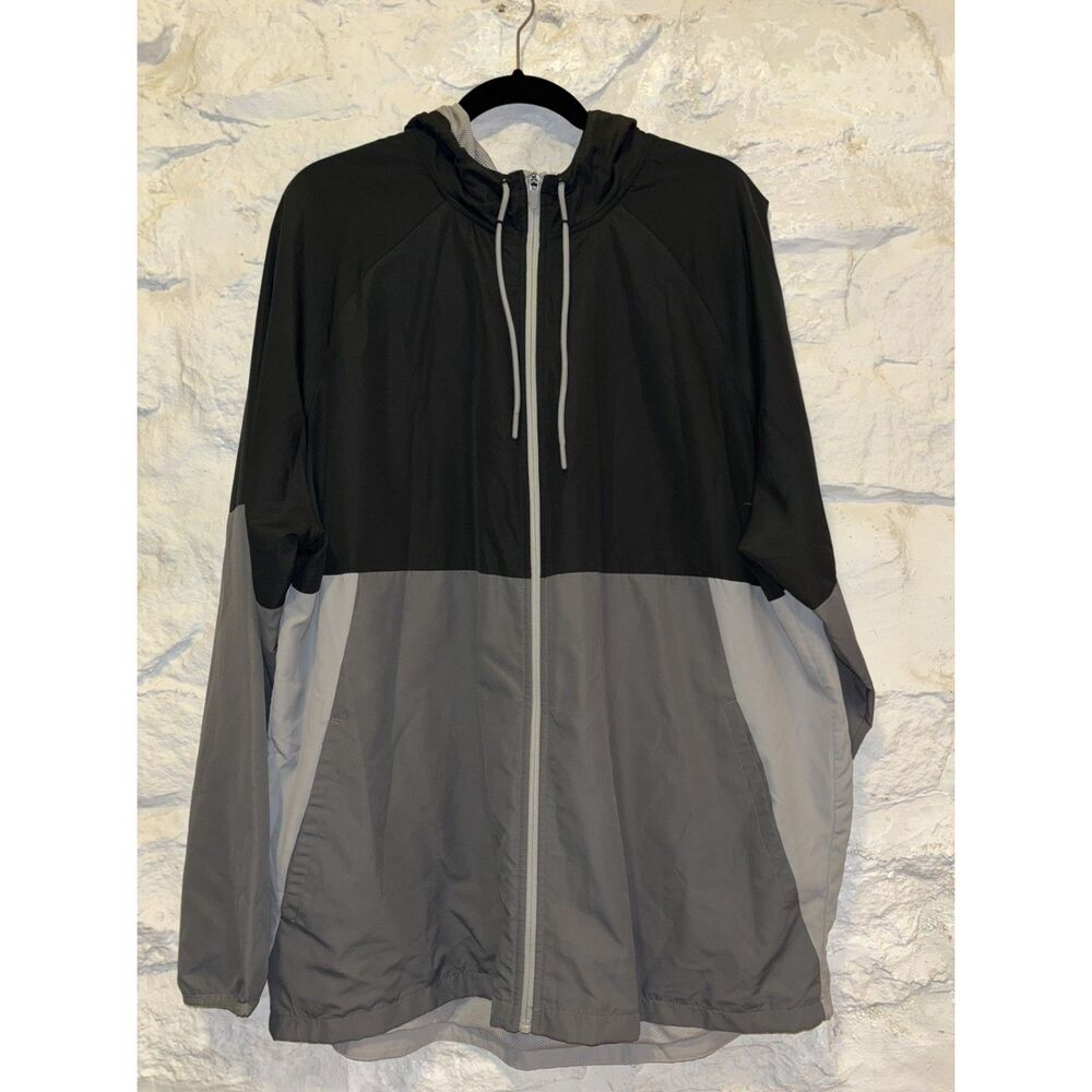 Men's Hooded Windbreaker Rain Jacket Size XXL (50-52) Greystone Full‎ Zip